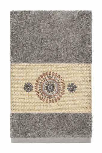 Linum Home Textiles Isabell Embellished Hand Towel - Dark Grey