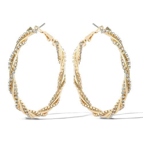Jessica Simpson Spiral Hoop Gold-tone Twisted Earrings In Gold