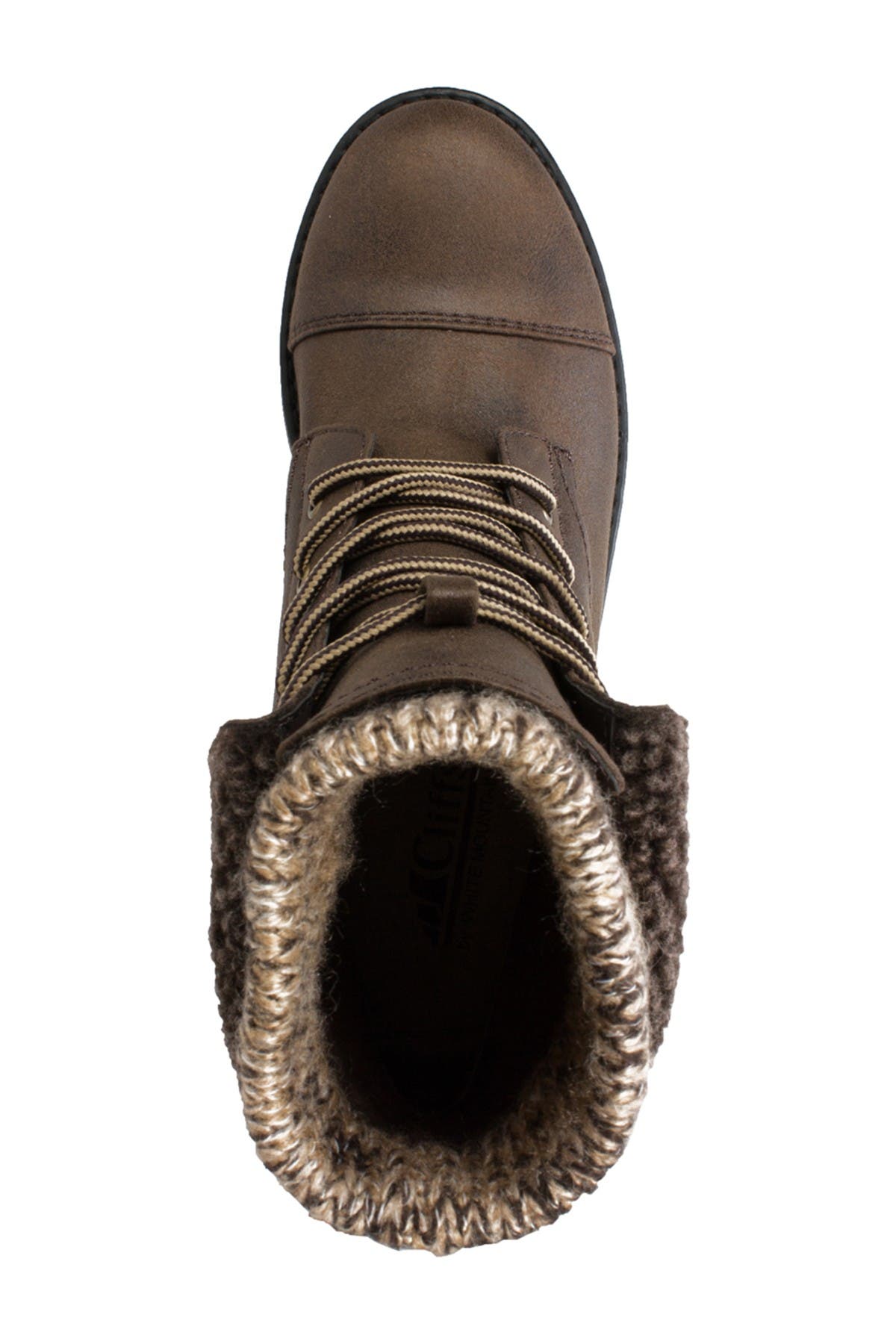 Duena Faux Shearling Trimmed Hiking Boot, Alternate, color, BROWN MULTI/FABRIC