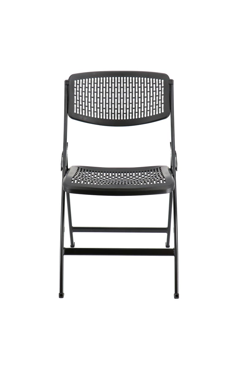 Elama 4 Piece Plastic Mesh Folding Chair, Alternate, color, Black
