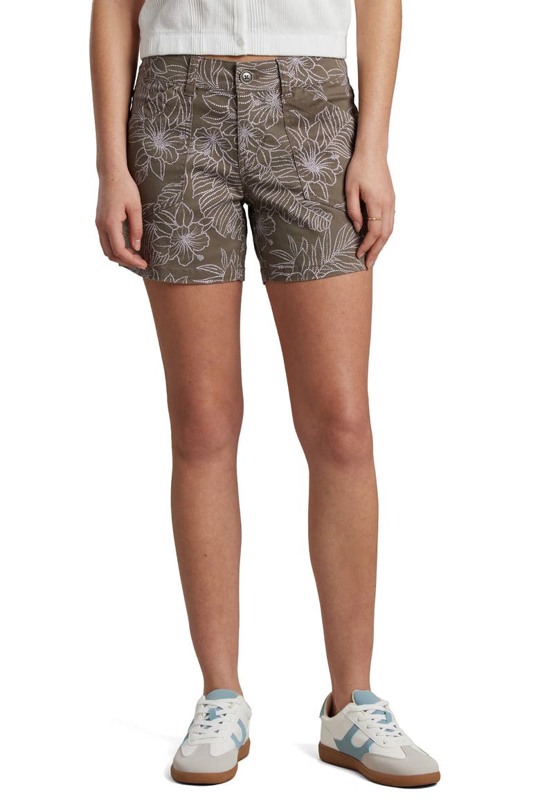 Alix Maui Mid Rise Floral Shorts, Main, color, LIGHT FALCON