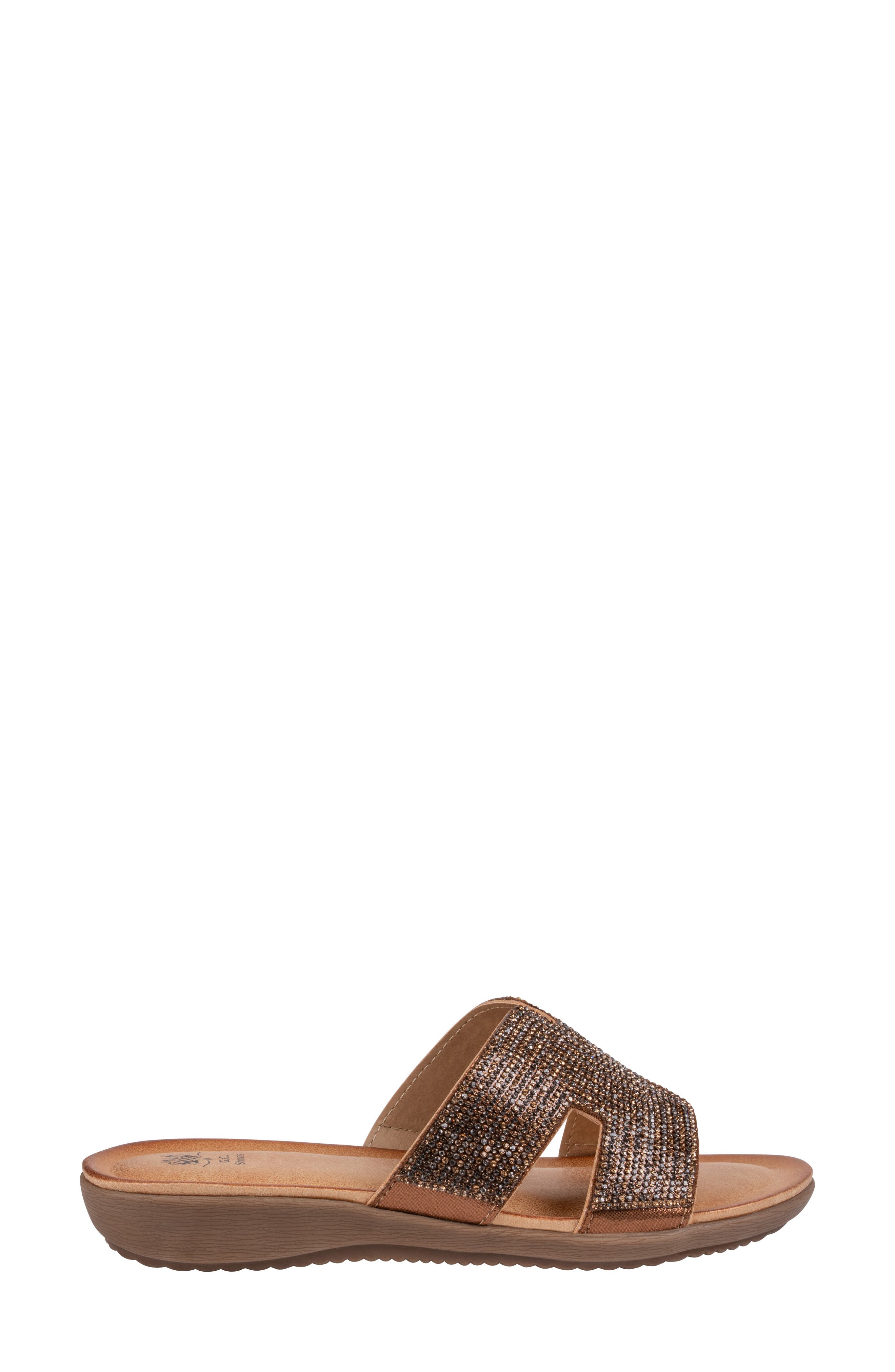 Paxal Rhinestone Embellished Slide Sandal, Alternate, color, BRONZE