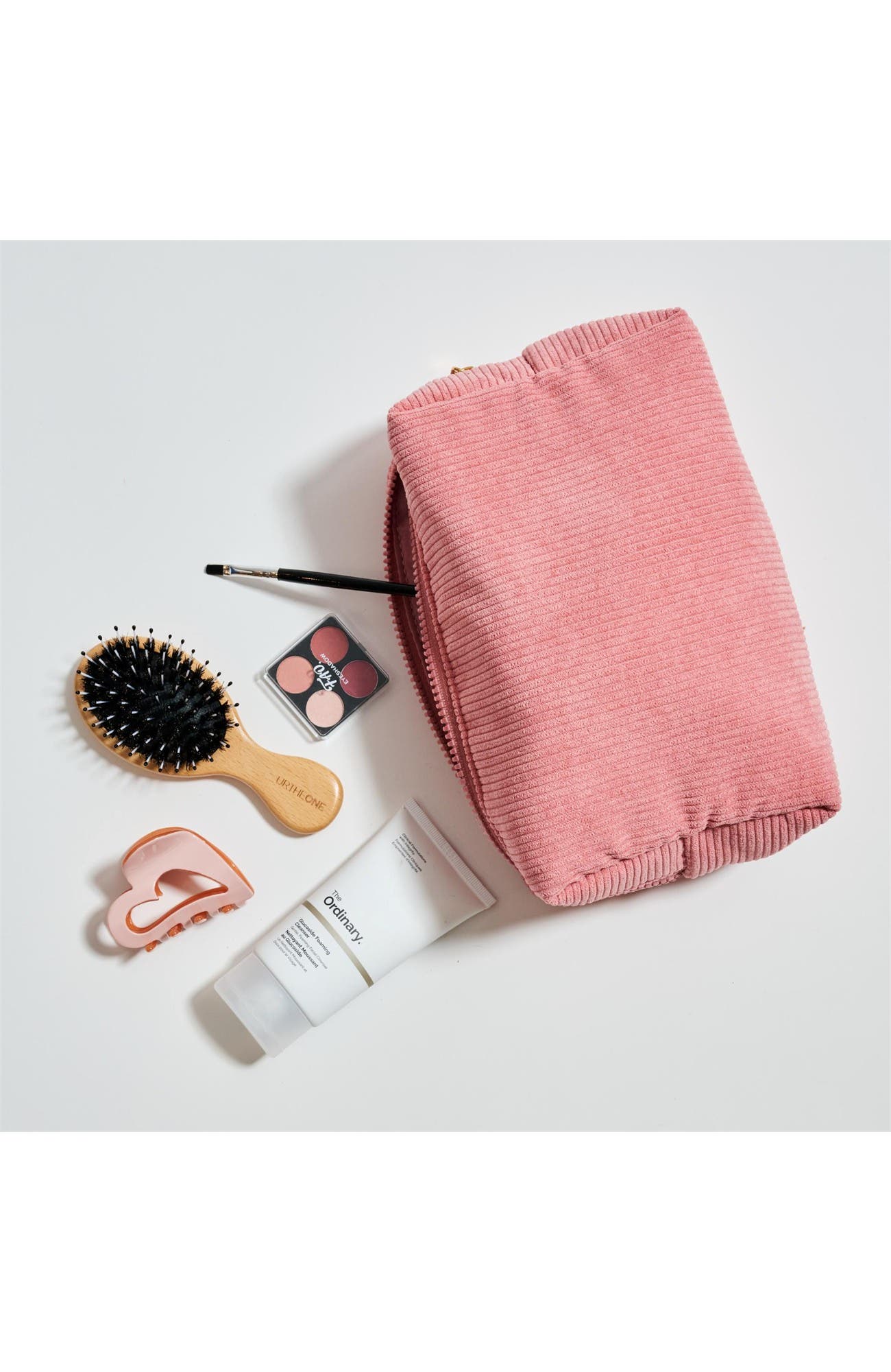 Cordially Yours - Corduroy Cosmetic & Travel Organizer Pouch, Alternate, color, Blush
