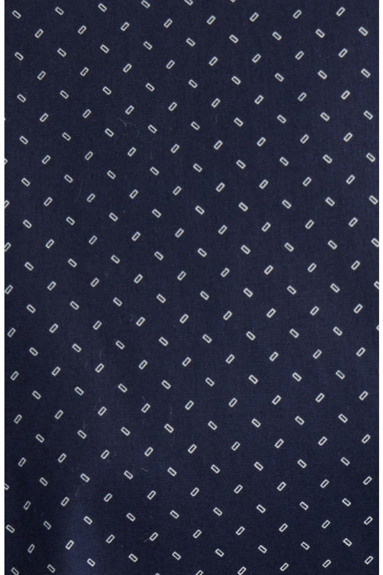 Trim Fit Neat Stretch Cotton Dress Shirt, Alternate, color, NAVY
