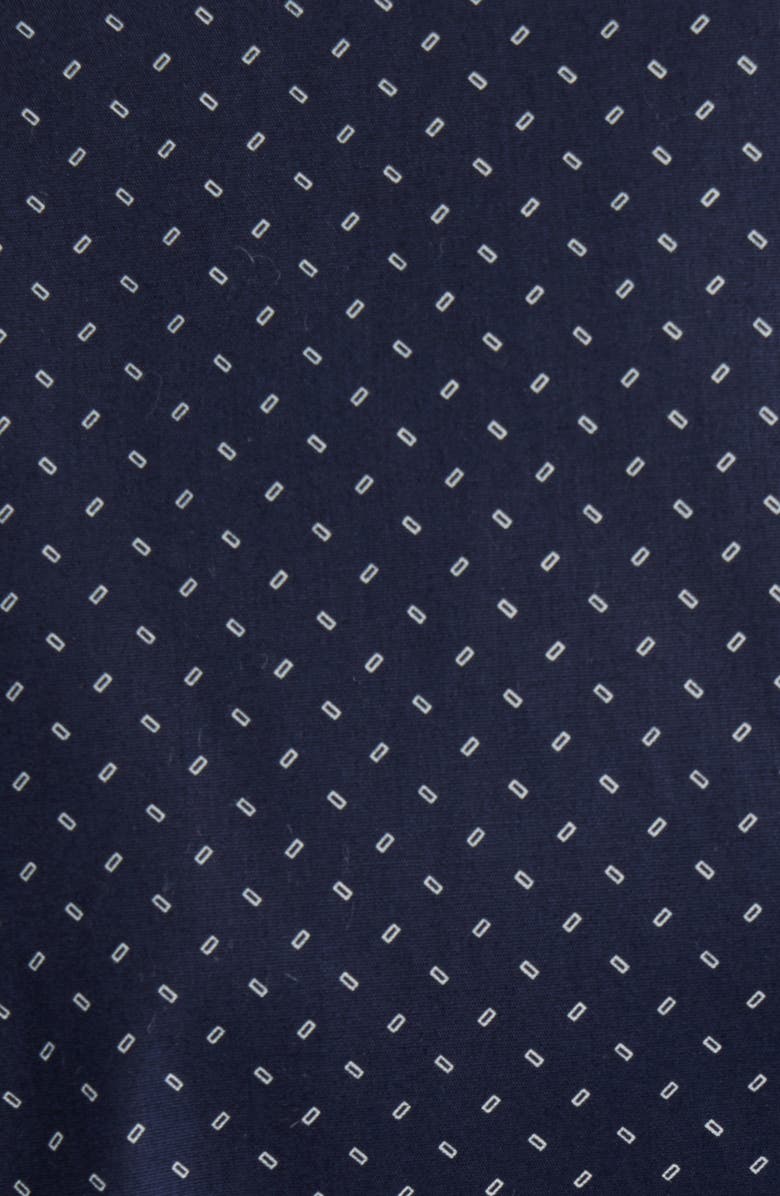 Lorenzo Uomo Trim Fit Neat Stretch Cotton Dress Shirt, Alternate, color, Navy