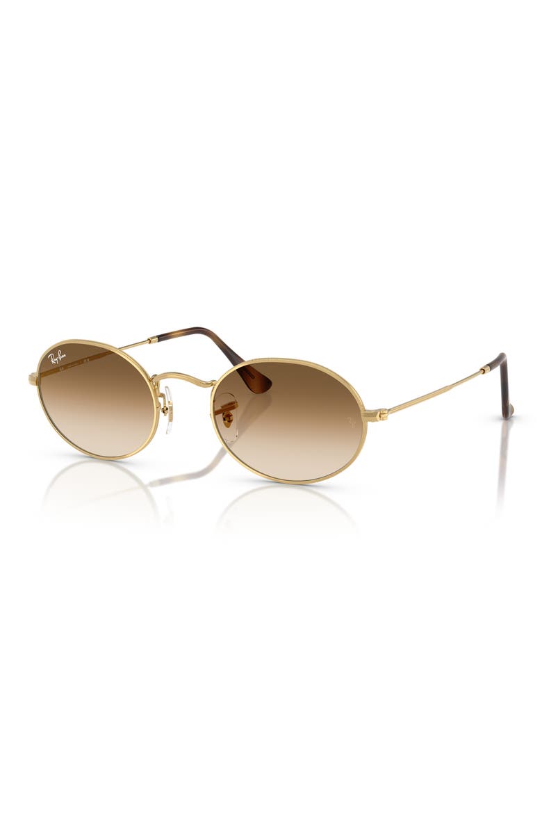 54mm Gradient Round Sunglasses, Alternate, color, GOLD FLASH