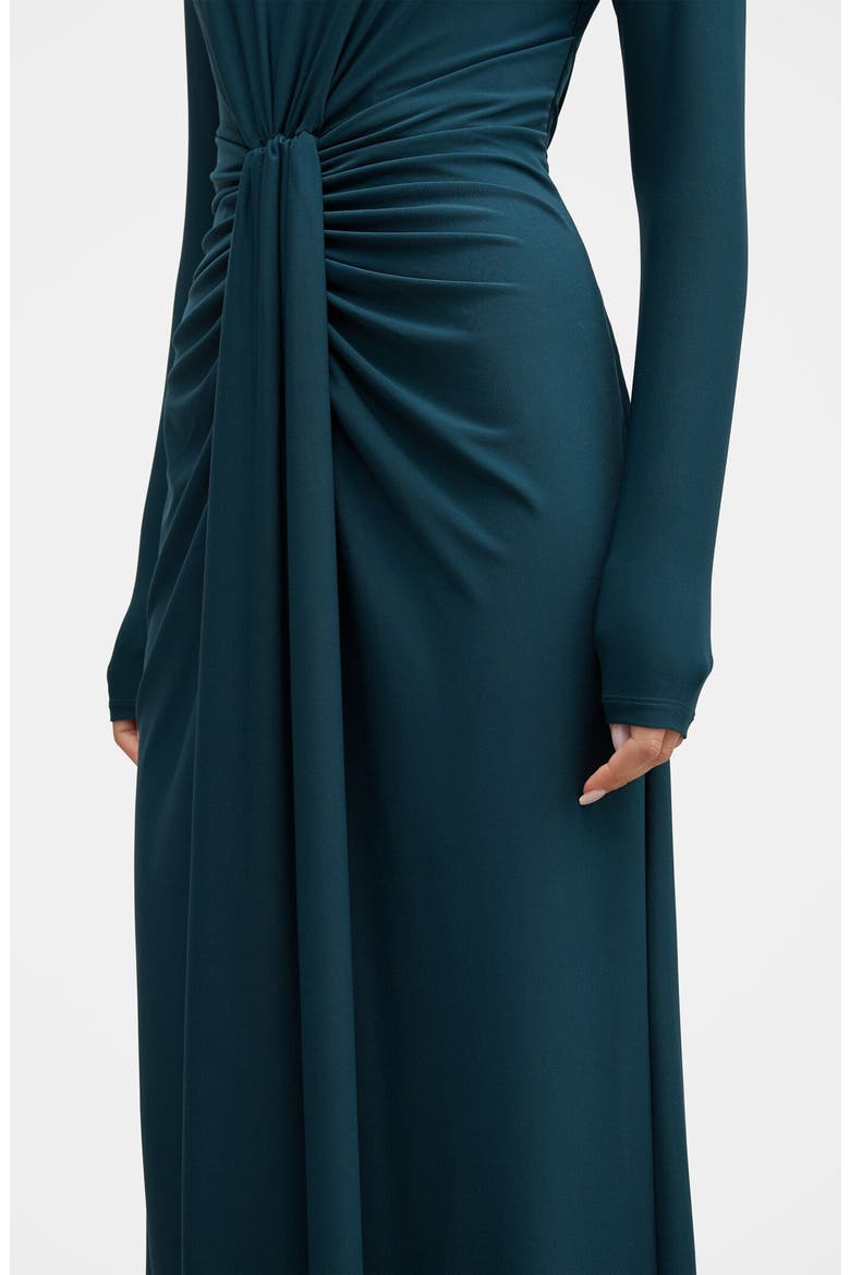 Sevilla Drape Long Sleeve Maxi Dress, Alternate, color, CRYSTAL TEAL