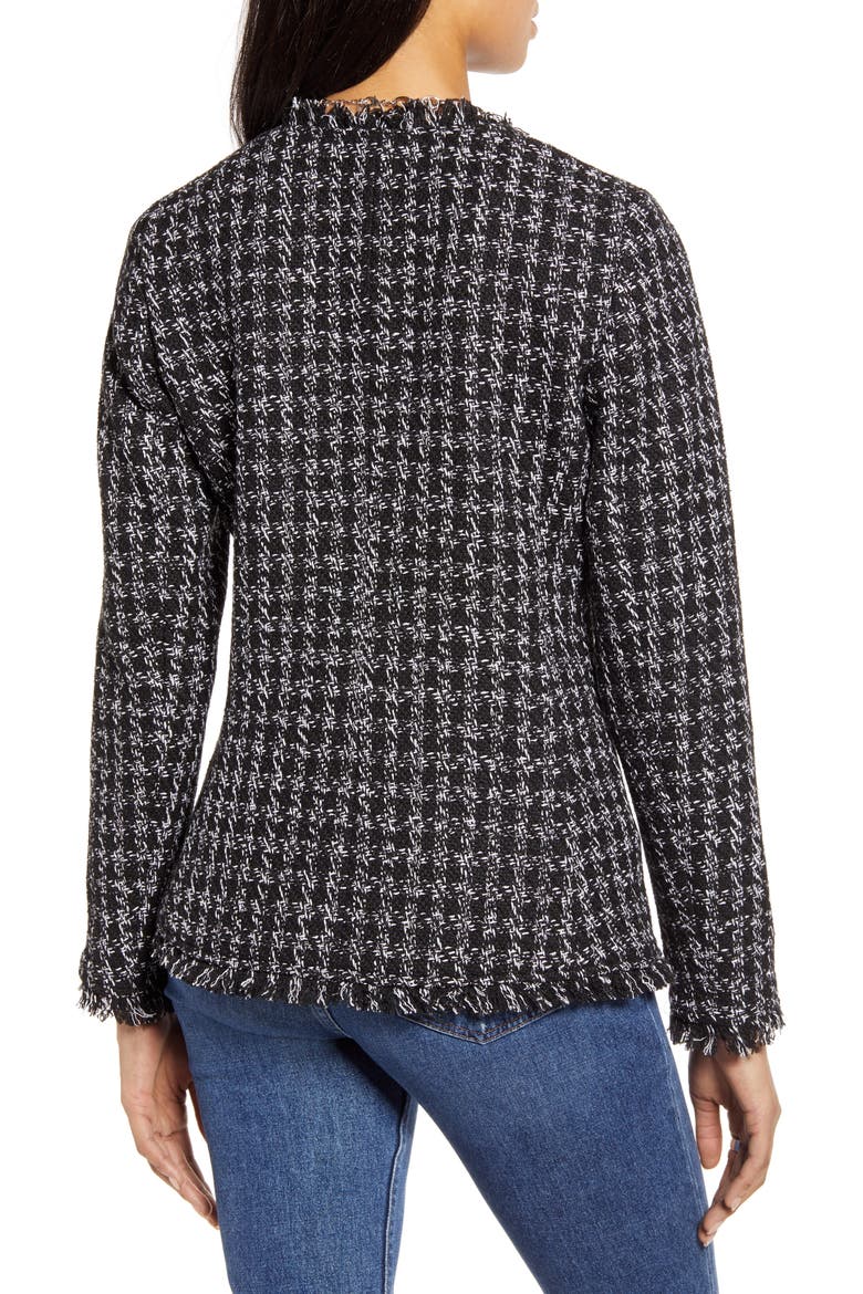 Tweed Jacket, Alternate, color, BLACK- IVORY TWEED