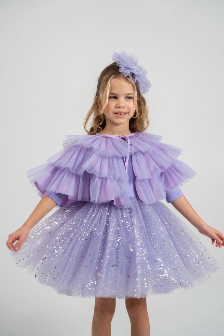 Shiny Tulle Dress Set, Alternate, color, Shiny Lilac