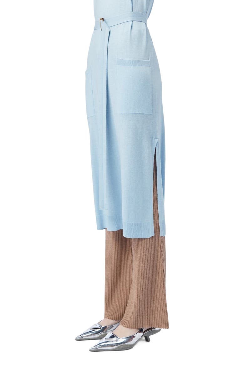 Sleeveless Silk Cashmere Polo Dress, Alternate, color, powder blue