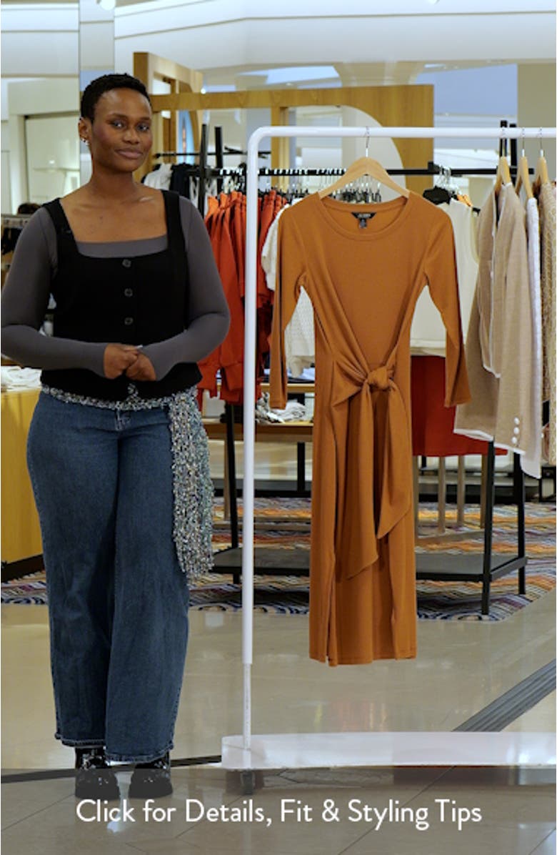 Imalah Tie Waist Rib Cotton Blend Midi Dress, sales video thumbnail