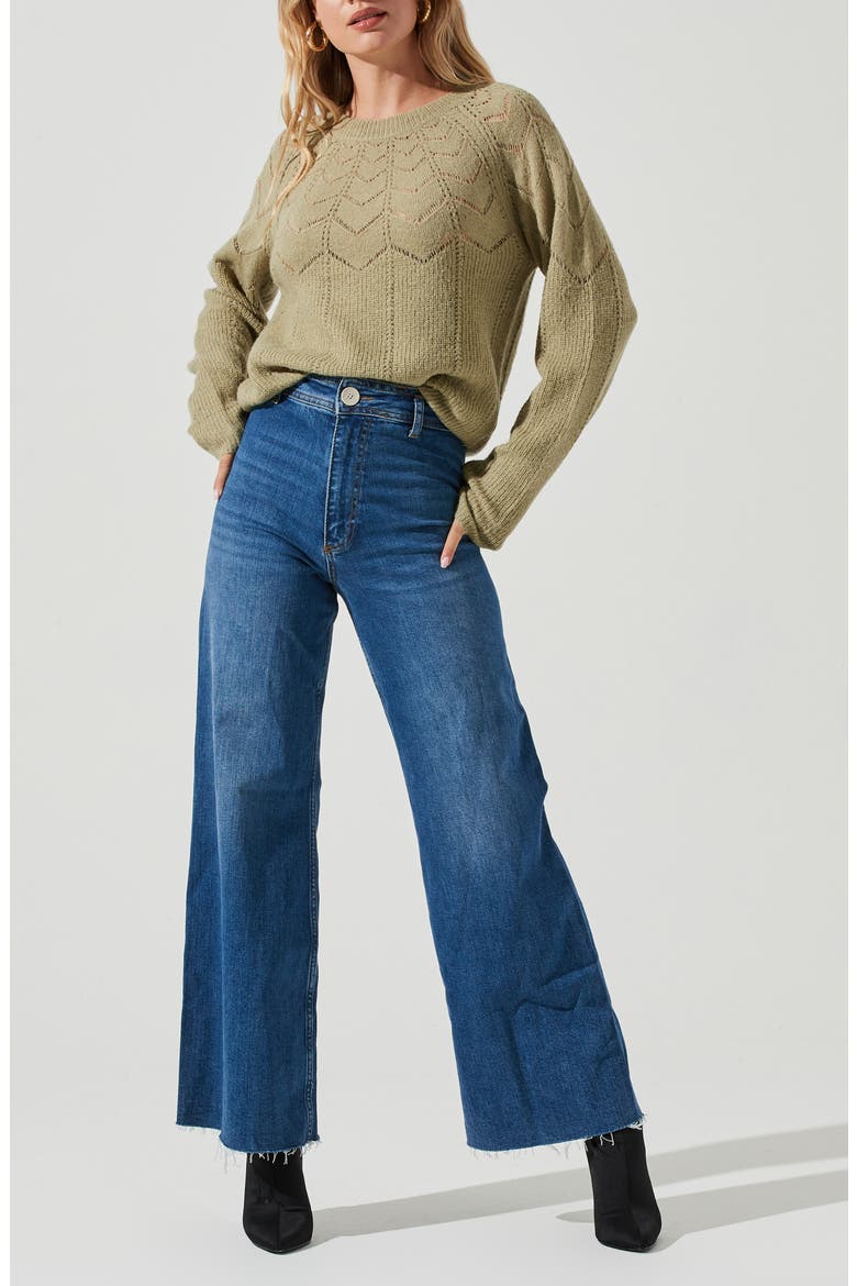 the Label Pointelle Sweater, Alternate, color, DUSTY SAGE
