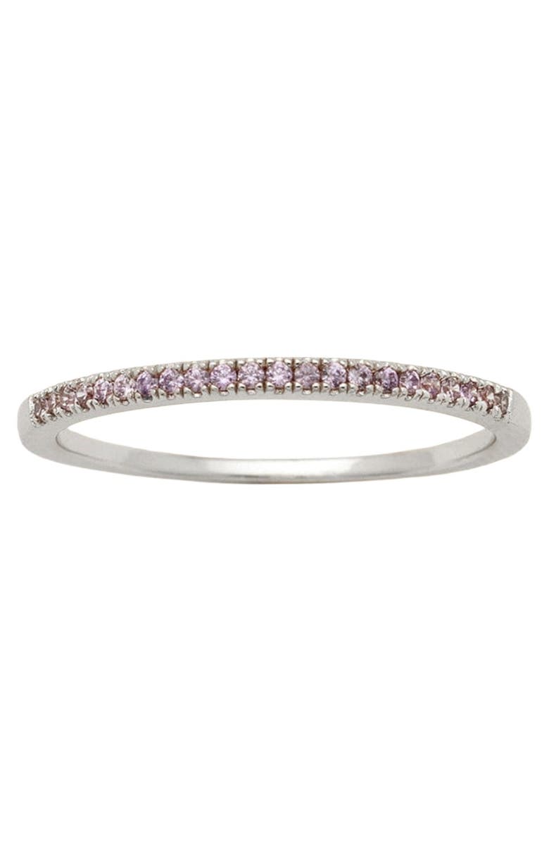 MADE BY MARY Birthstone Stacking Ring, Main, color, Silver