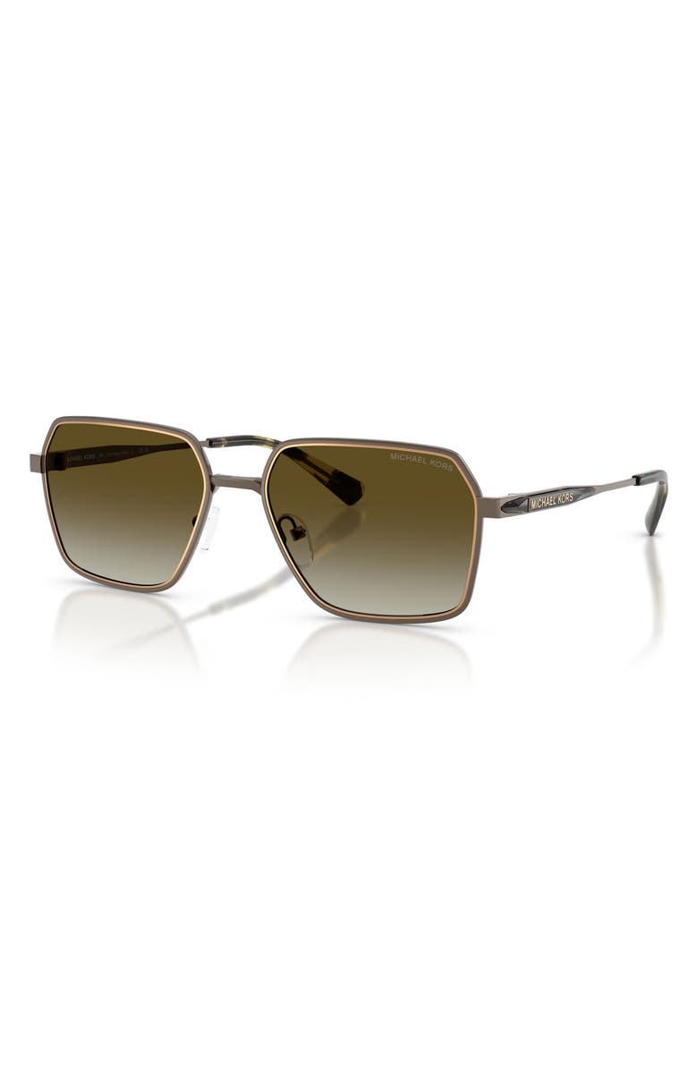 Michael Kors Dana Point 57mm Square Sunglasses, Alternate, color, Matte Husk / Olive Gradient