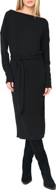 GIBSONLOOK One-Shoulder Long Sleeve Midi Sweater Dress