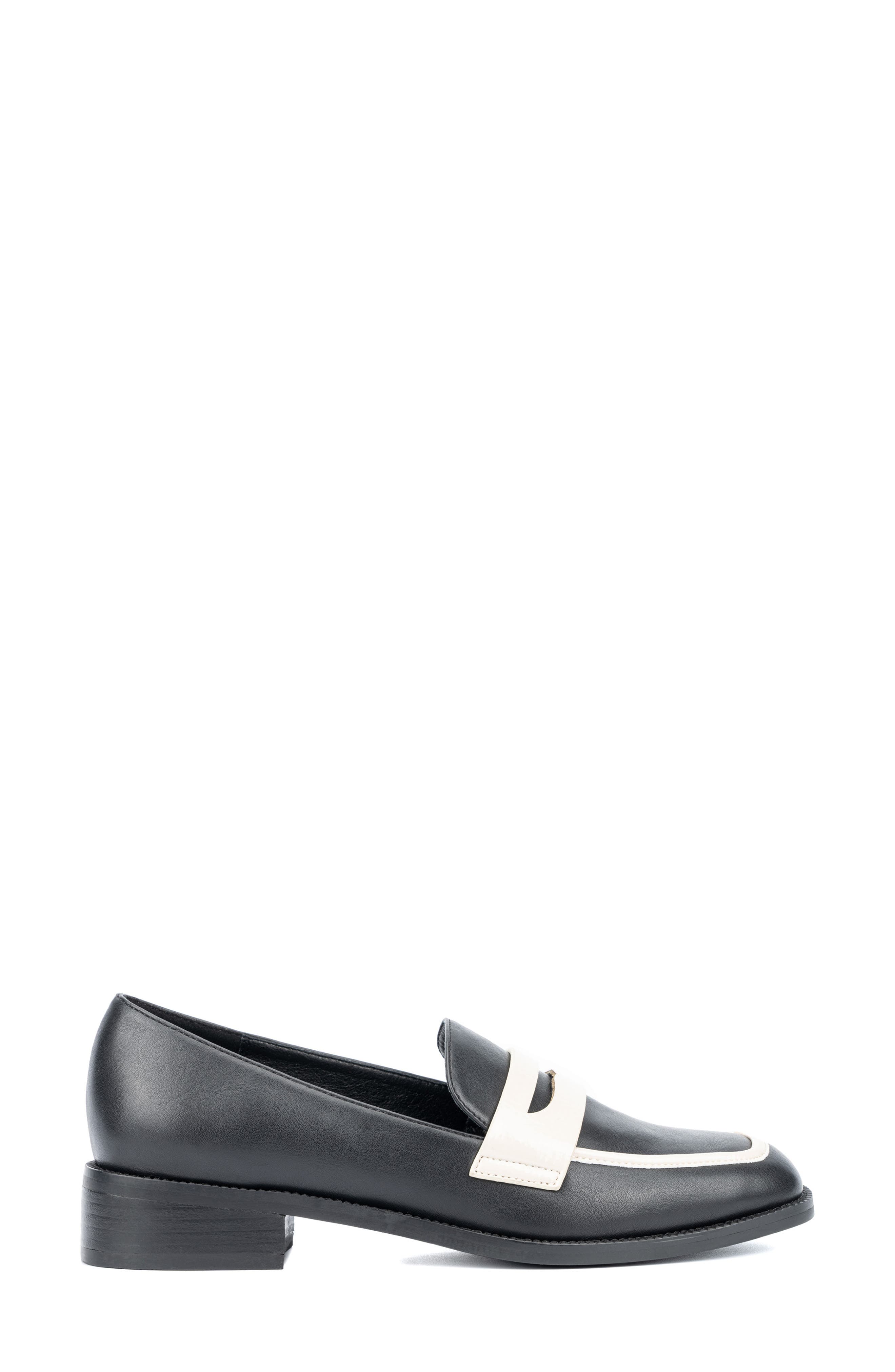 TORGEIS Teagan Penny Loafer, Alternate, color, Black/ White