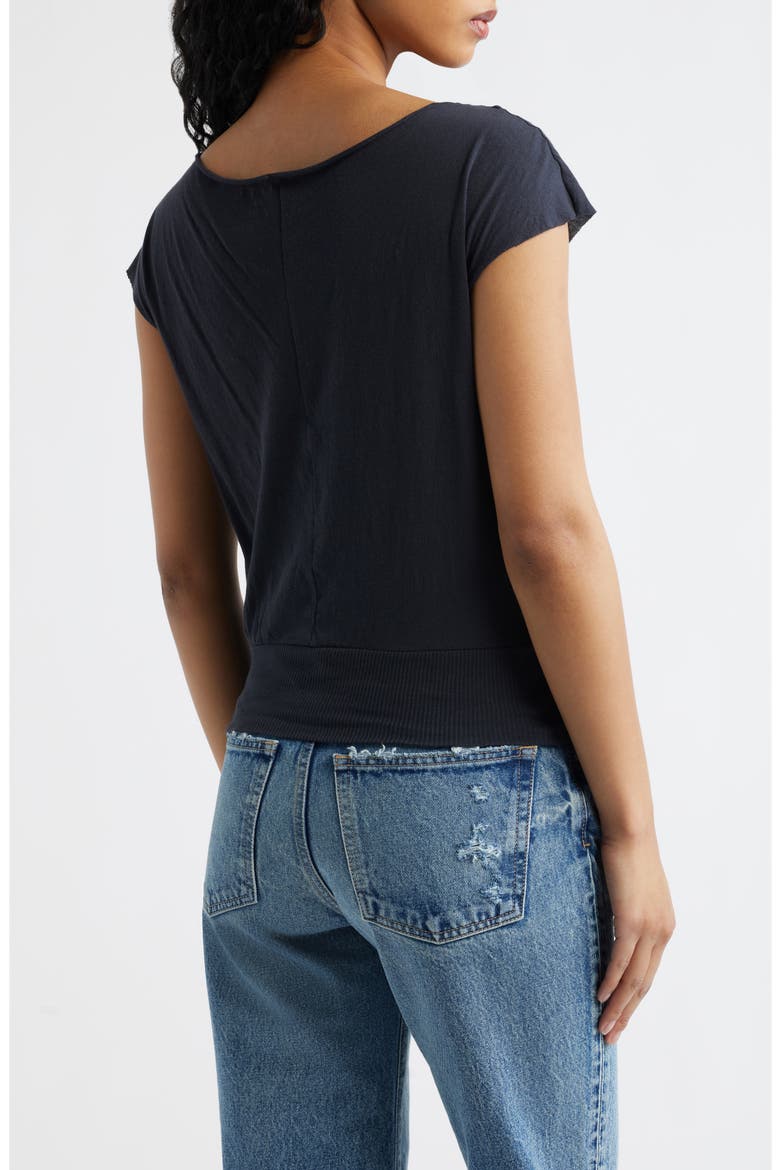 Off the Shoulder Banded Top, Alternate, color, BLACK