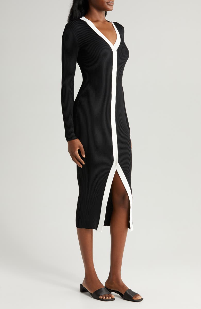 STAUD Shoko Stripe Long Sleeve Sweater Dress, Alternate, color,