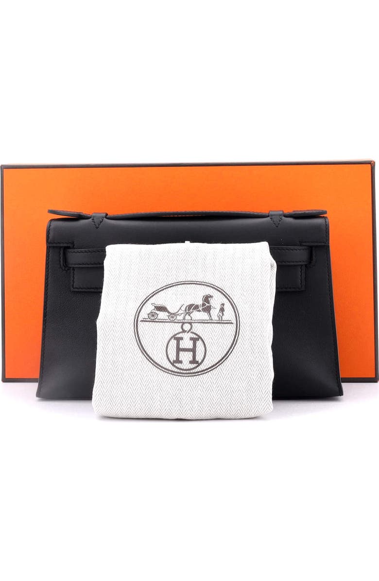 Pre-Owned Hermes Kelly Pochette Swift, Alternate, color, Noir