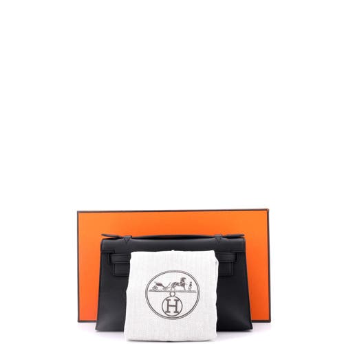 Pre-owned Hermes  Hermes Kelly Pochette Swift In Black
