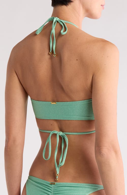 Boamar Zelie Cinched Bikini Top In Pesto