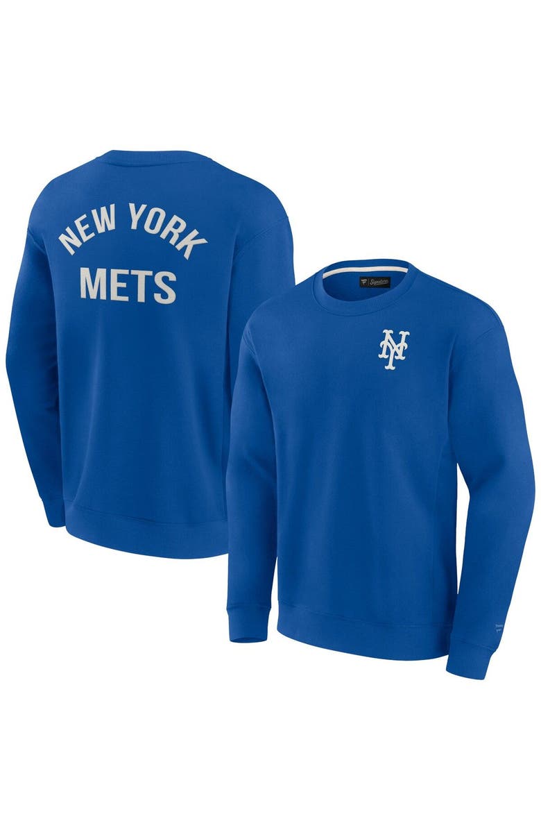 Fanatics Signature Unisex Fanatics Signature Royal New York Mets Super Soft Pullover Crew Sweatshirt, Main, color, Royal