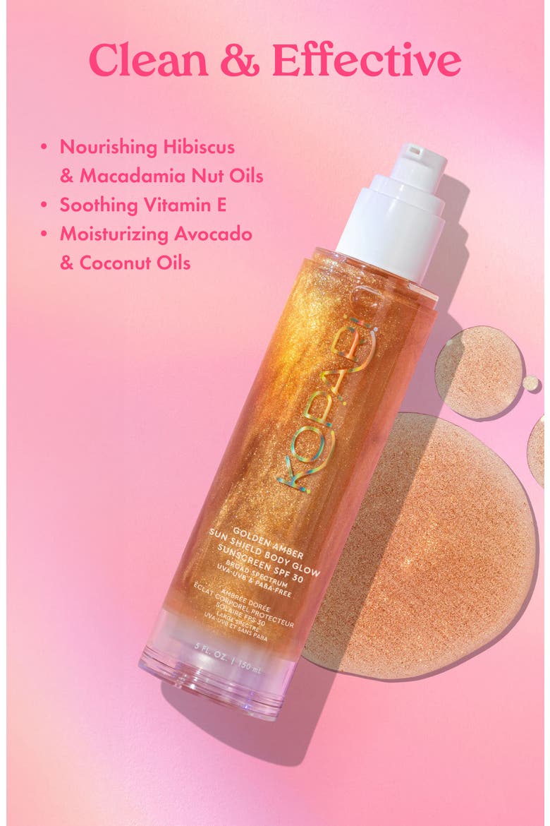 Golden Amber Sun Shield Body Glow Sunscreen SPF 30, Alternate, color, NO COLOR