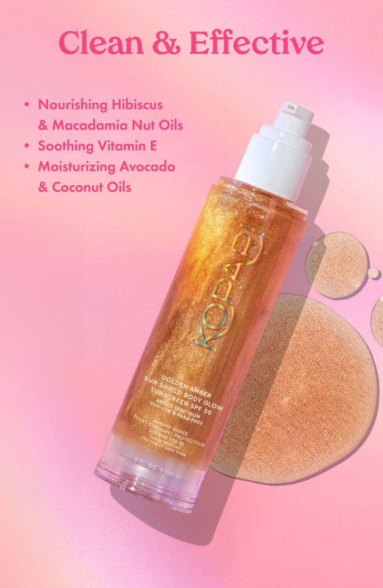 Kopari Golden Amber Sun Shield Body Glow Sunscreen SPF 30, Alternate, color, 