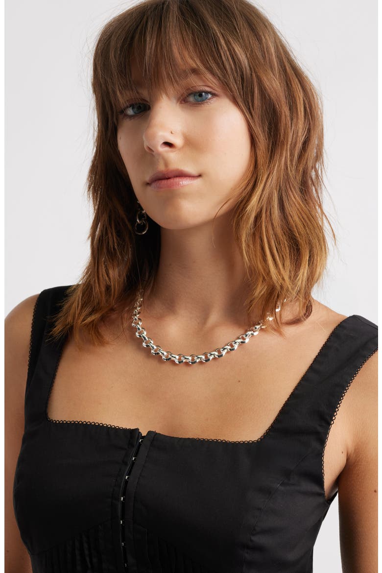 Flat Cable Chain Necklace, Alternate, color, SILVER