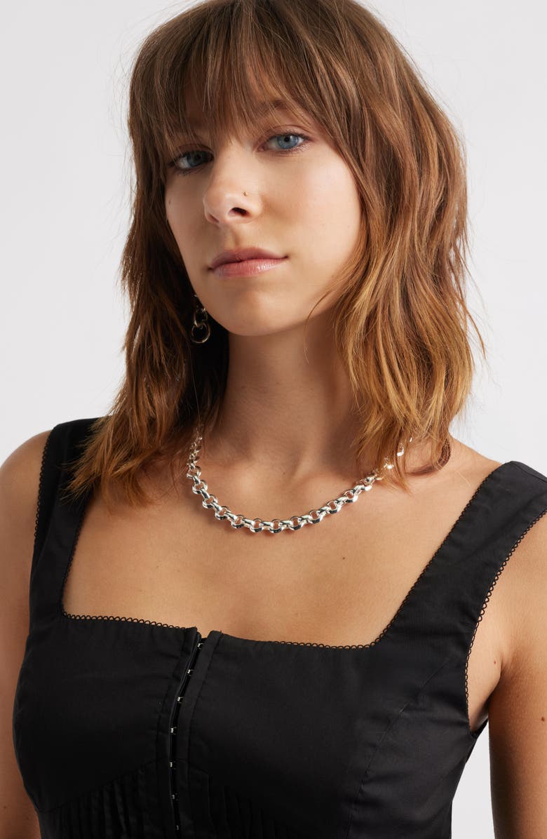 Open Edit Flat Cable Chain Necklace, Alternate, color, Silver