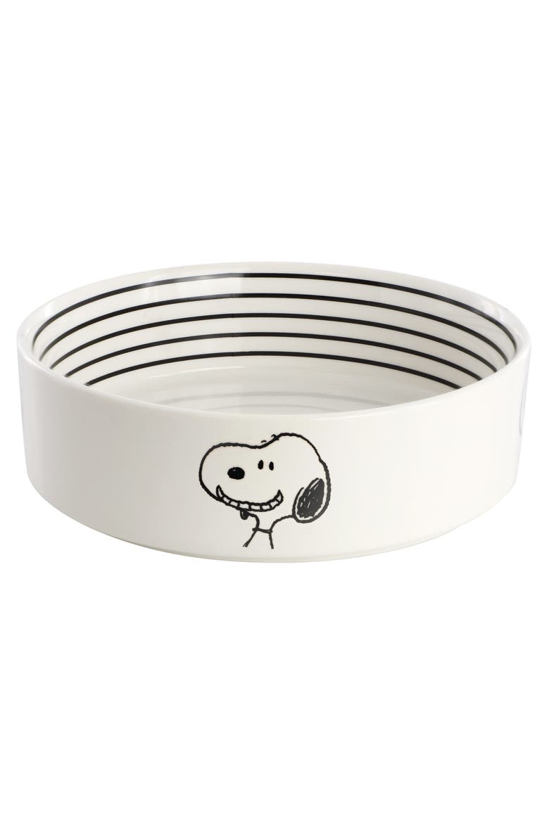 Suppertime Favorites 6.5in Stoneware Pet Bowl, Main, color, White