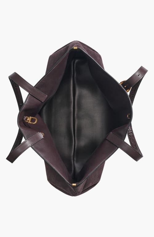 Donna Karan New York Georgette Suede Tote In Purple