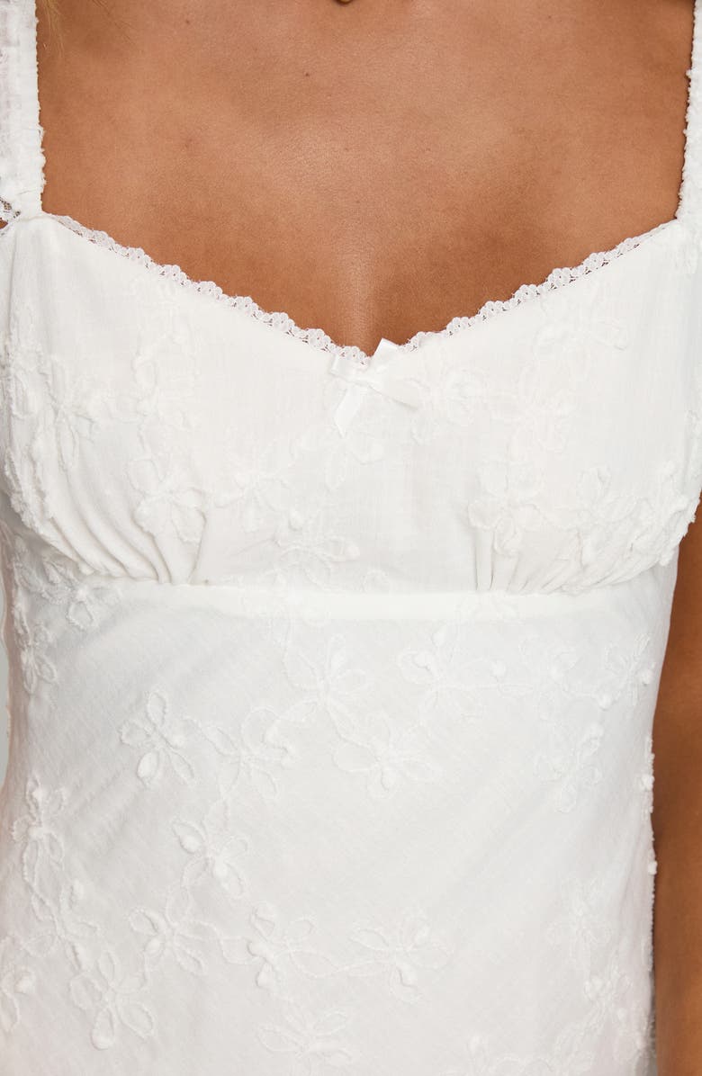 Princess Polly Beacall Embroidered Lace Trim Cotton Mini Sundress, Alternate, color, White