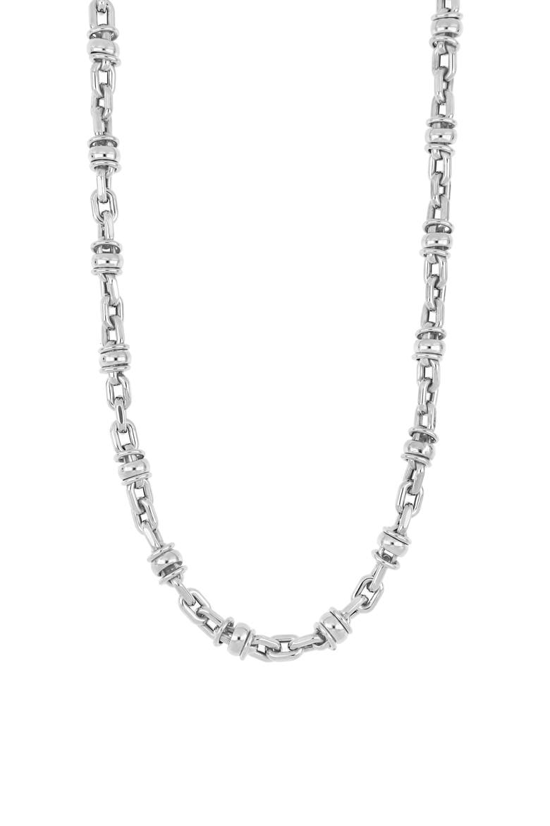 Men's 14K Gold Disc Link Necklace (Nordstrom Exclusive), Main, color, 14K WHITE GOLD