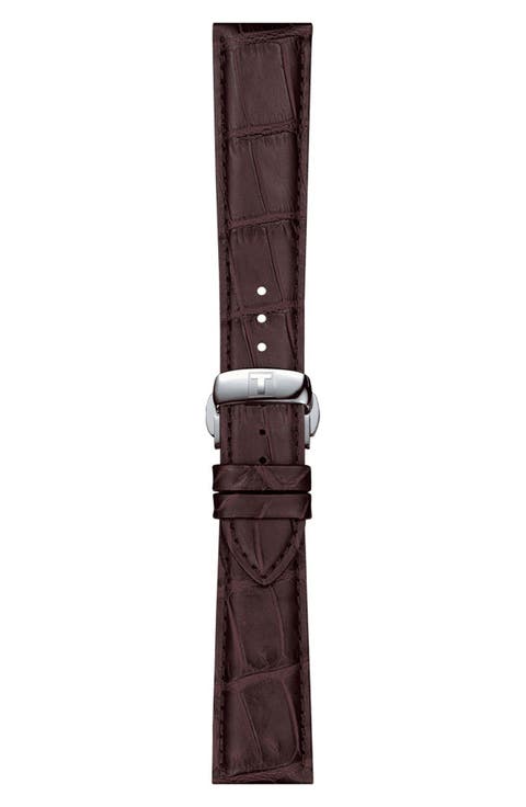 21mm Croc Embossed Leather Watch Strap
