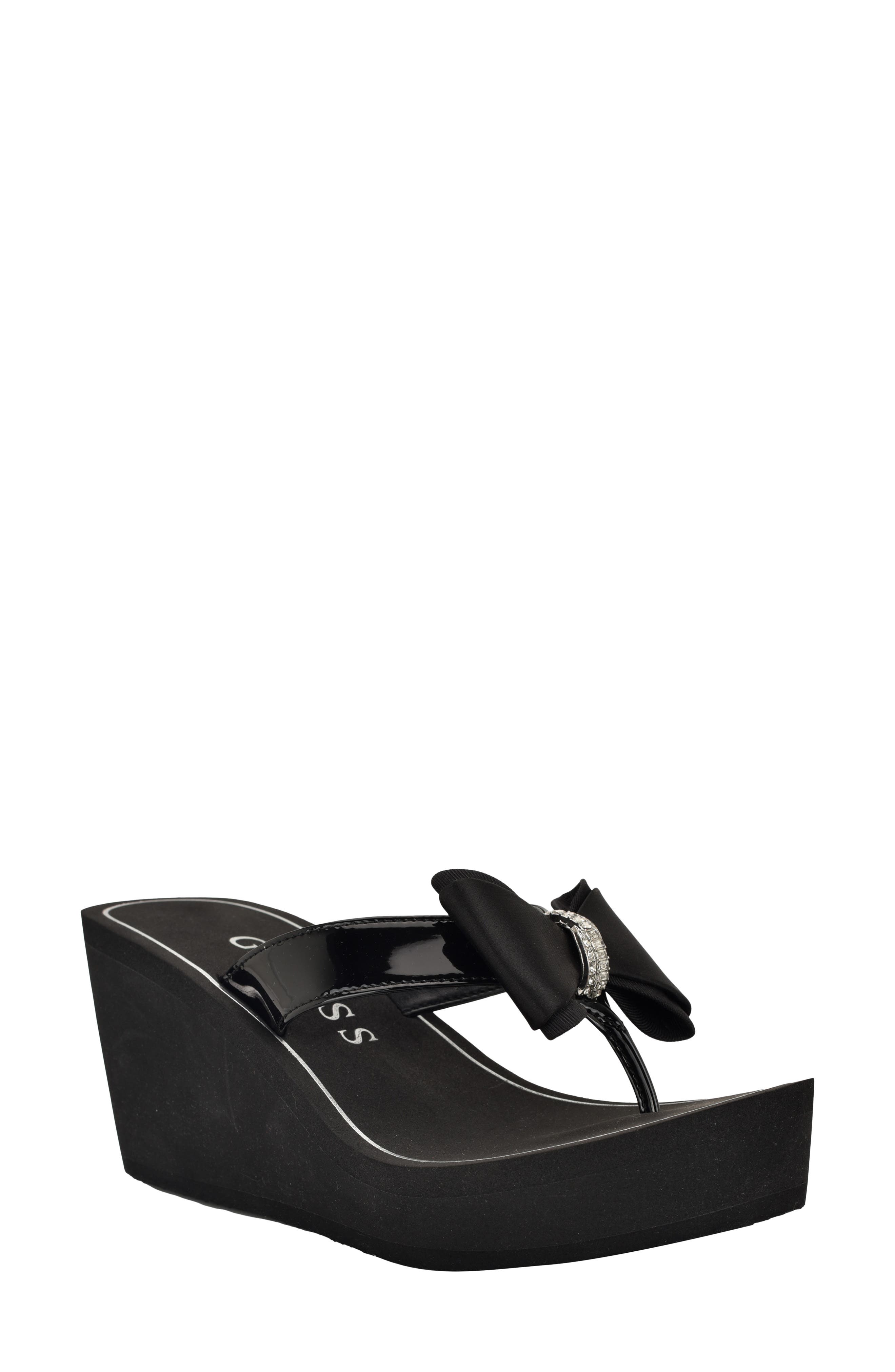 GUESS Stazie Platform Wedge Sandal, Main, color, Black