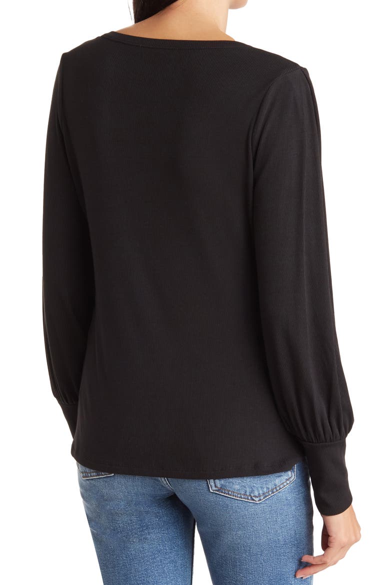 Dinah V-Neck Top, Alternate, color, BLACK