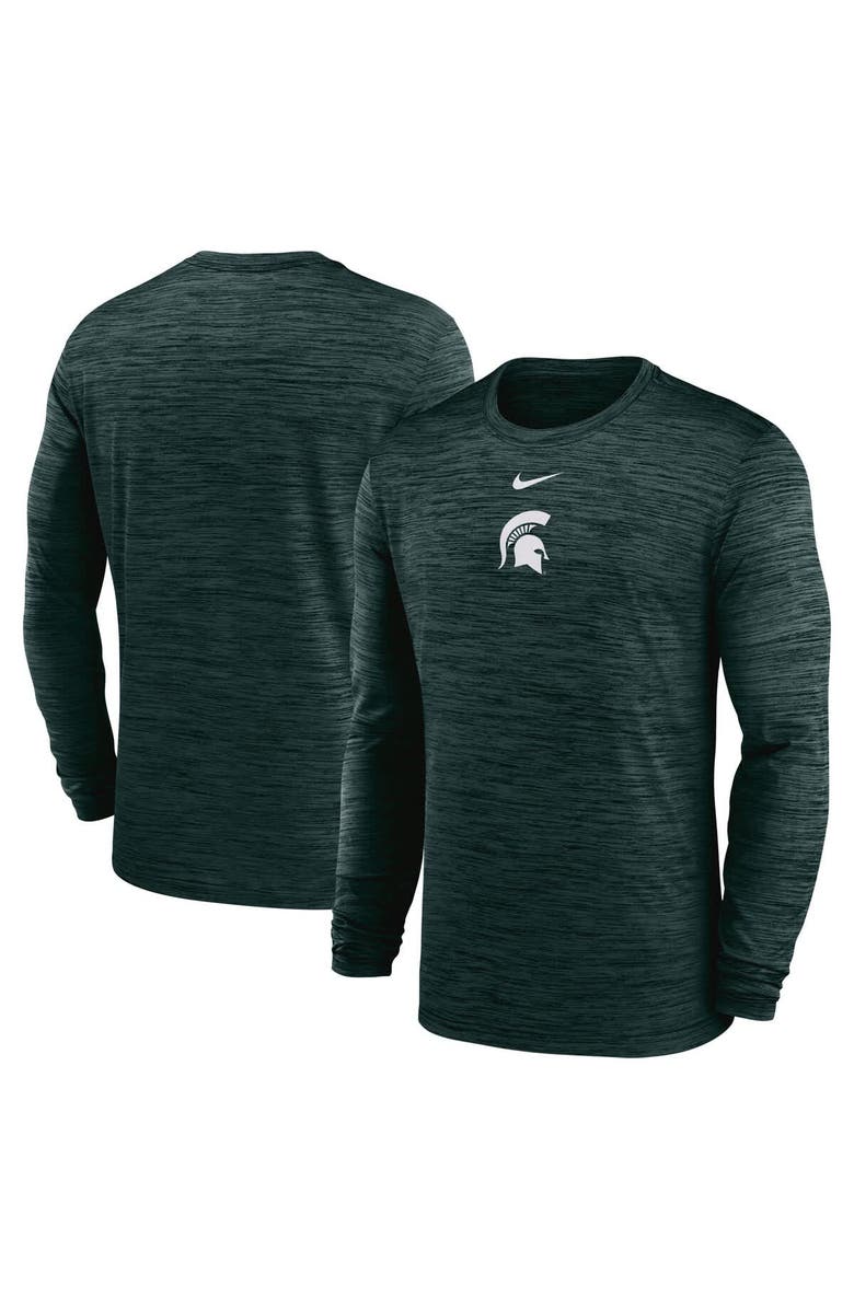 Nike Men's Nike Green Michigan State Spartans 2025 Sideline Velocity Performance Long Sleeve T-Shirt, Main, color, Green