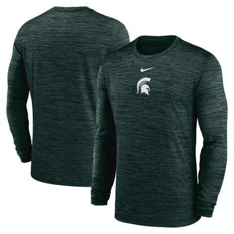 Men's Nike Green Michigan State Spartans 2025 Sideline Velocity Performance Long Sleeve T-Shirt