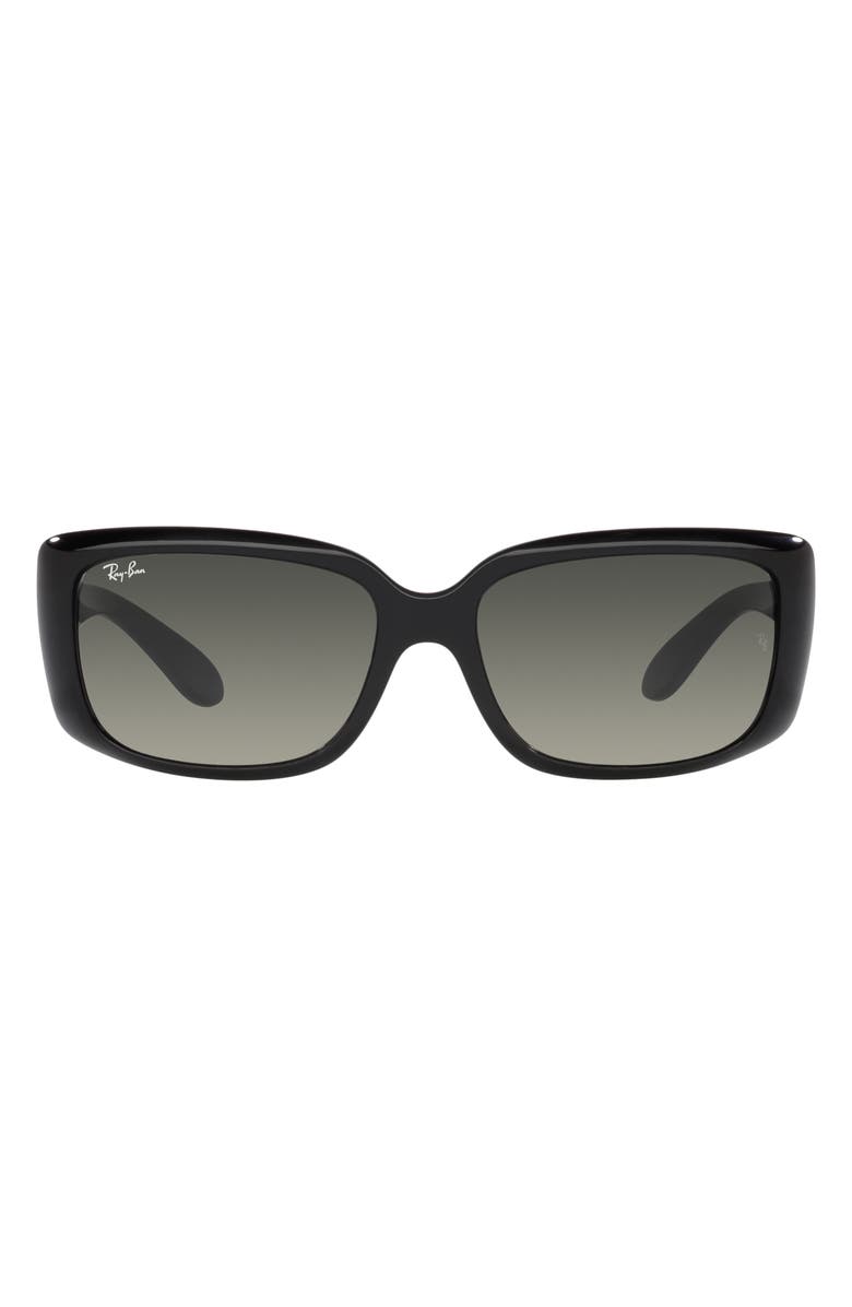 Ray-Ban 55mm Gradient Pillow Sunglasses, Main, color, Black