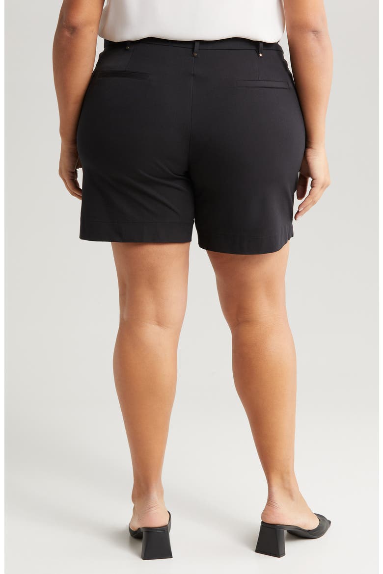 'Lyssentials Amanda Stretch Twill Shorts, Alternate, color, BLACK
