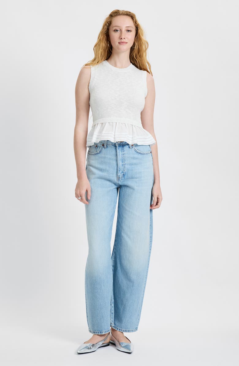 French Connection Pascale Mixed Media Sleeveless Sweater, Alternate, color, 10-Summer White