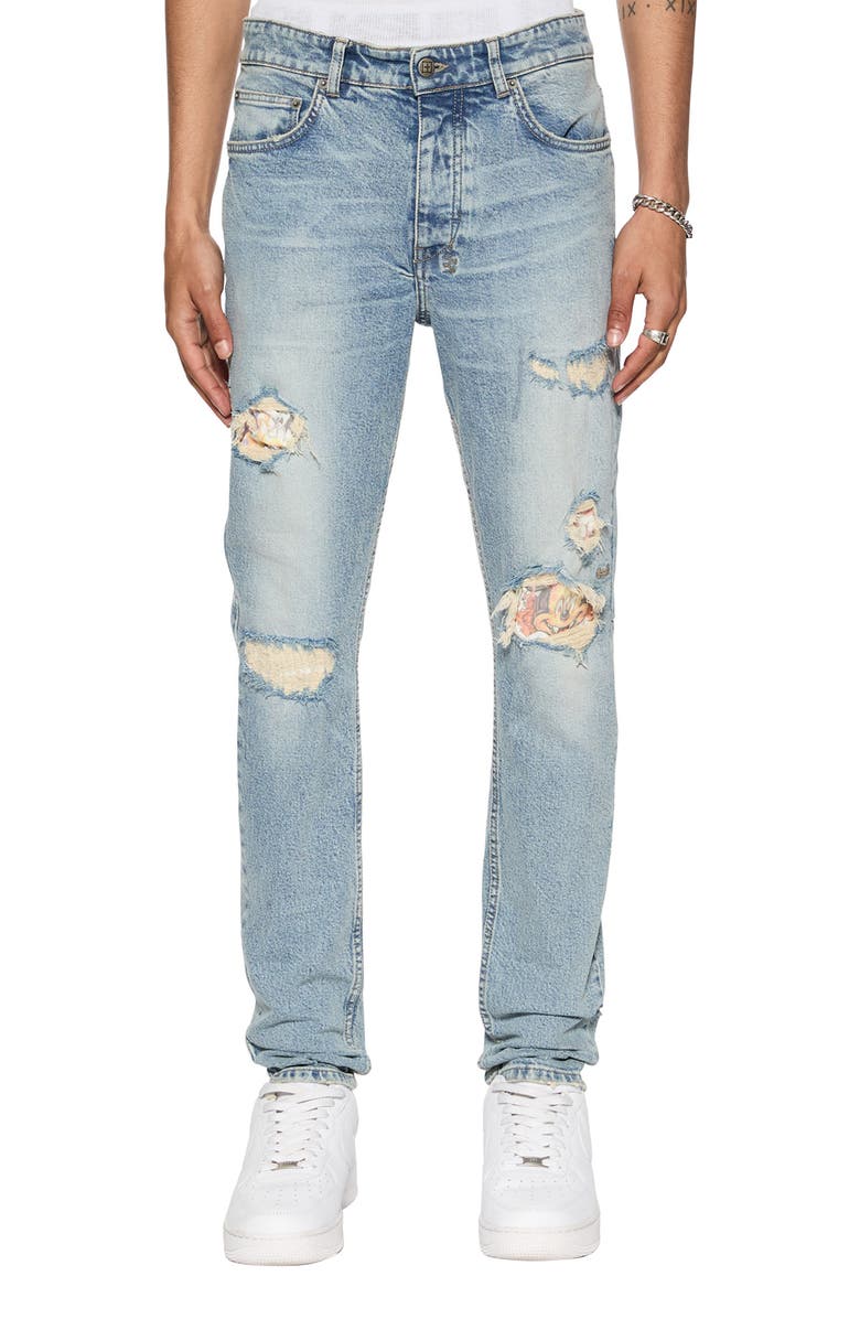 Ksubi Chitch Champange Destroy Skinny Jeans, Main, color, 