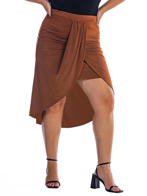 24seven Comfort Apparel Women's Knee Length Skirt In Brown