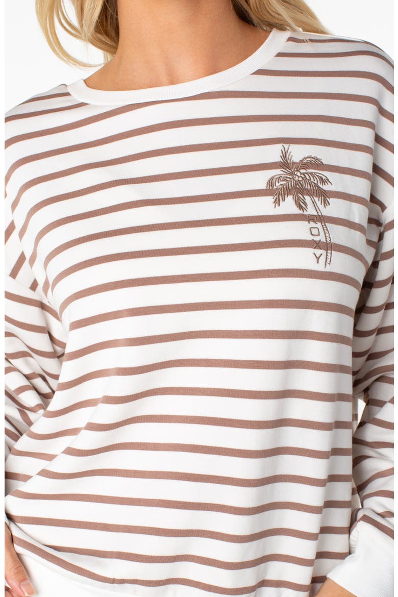 Surfing By Moonlight Stripe Sweatshirt, Alternate, color, COCONUT MILK