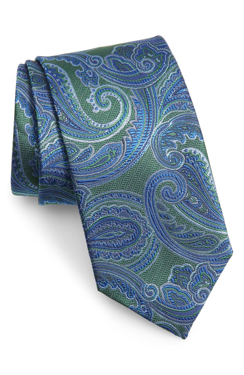 David Donahue Paisley Silk Tie, Main, color, 