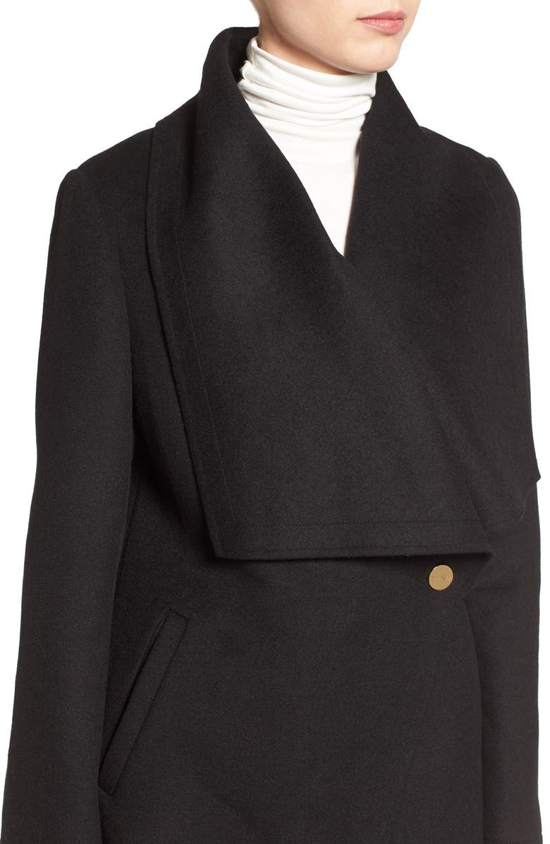 Laundry by Shelli Segal Double Face Drape Collar Coat, Alternate, color, 