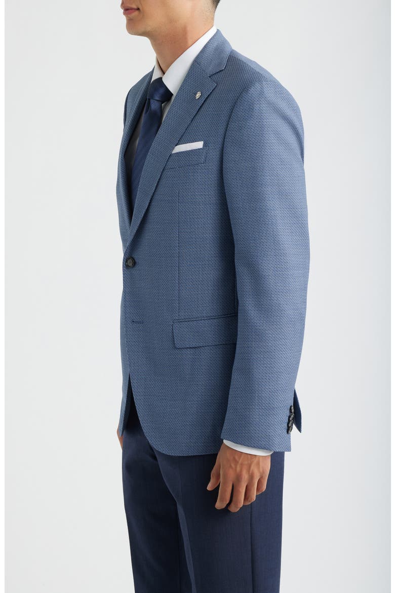 Hutson Slim Fit Medium Blue Textured Virgin Wool Sport Coat, Alternate, color, BLUE