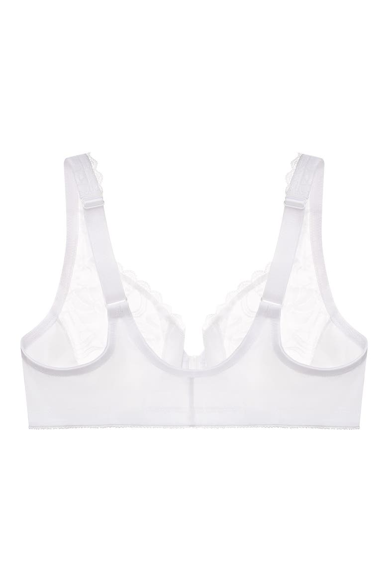 WonderWire® Front Close Stretch Lace Underwire Bra, Alternate, color, WHITE