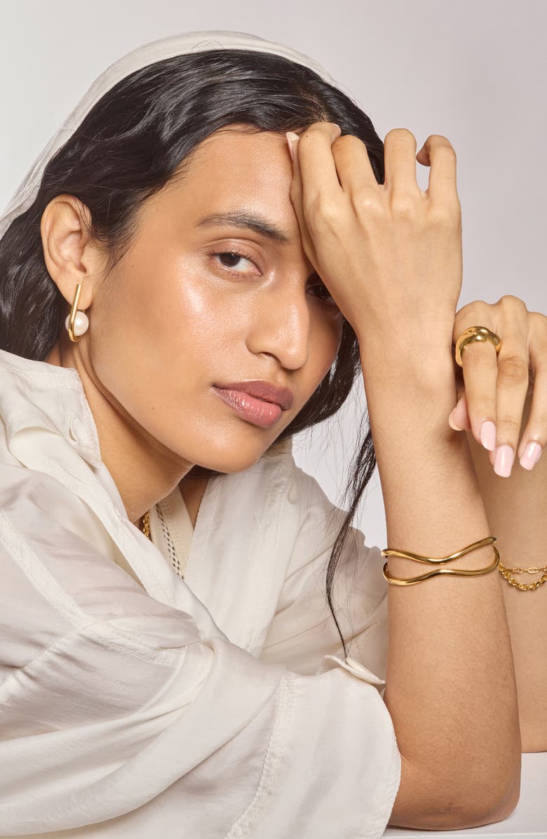 Lady Grey Pinch Cuff Bracelet, Alternate, color, Gold